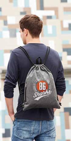 38 LIFESTYLE anthracite (10) new PVC FREE 1814002 JERSEY drawstring bag Zugbeutel Material: Polyester Jersey Size (cm): W 36 x H 45 Packing (pcs): 100 large drawstring bag made from fine jersey