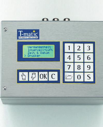T-matic die Qualitäts-Rohrpostanlagen von Thalmayr Die T-matic -Zentrale: modernste Steuerungstechnik mit alphanumerischem LC-Display mit elektron.