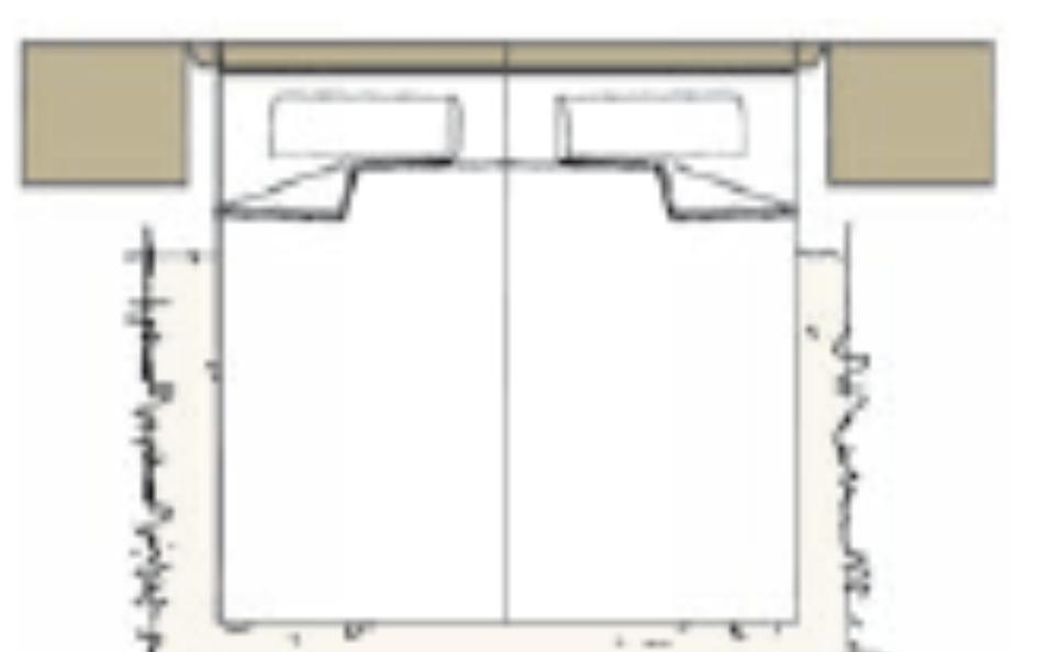 COMFORT TWIN TWIN Betten (zwei Einzelbetten ohne "Besucherritze", mit hohem Stollen Fußteil) Rahmenauflage 4-fach höhenverstellbar, Raster = 2,5 cm Matratzenrahmen Einlegetiefe max.