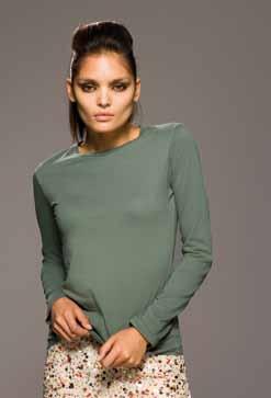 Damen T-Shirts (Langarm) P65 M65 Womens Favourite Long Sleeve Tee 100% gekämmte, ringesponnene Baumwolle 130 g/m² Mantis BL8751 8751 Sheer Rib Long Sleeve