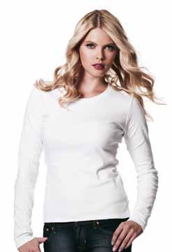Damen T-Shirts (Langarm) CC02L N02L Women s Long-Sleeved Fitted T-Shirt 100% gekämmte Baumwolle 200 g/m² Continental Clothing --Langarmvariante des
