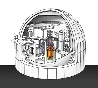 siempelkamp nukleartechnik 38 39 Darunter befindet sich der Reaktordruckbehälter (RDB), in dessen Innerem der Reaktorkern zu finden ist.