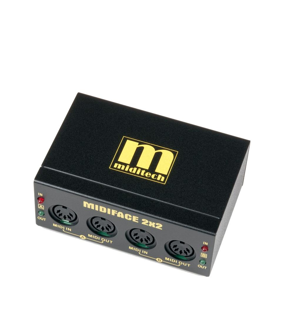 Miditech free Software Bundle MIDIFACE 2x2 2x MIDI IN/2x MIDI OUT 32 MIDI Kanäle USB buspowered Inkl. Miditech Free Software Bundle Class Compliant treiberlos lauffähig mit Win XP, Vista, 7, 8.