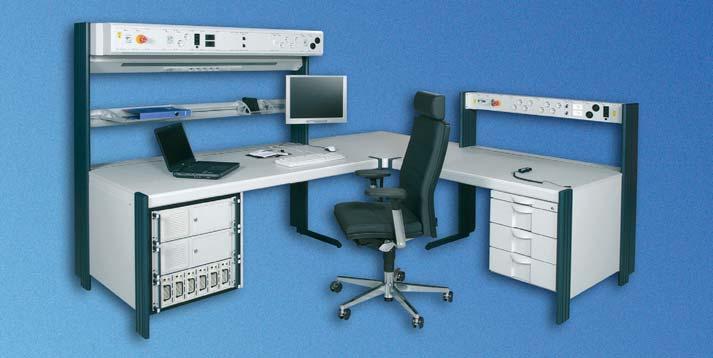 Elektroniker-Arbeitsplatz ist ein modulares Tischsystem, das mit veränderten Anforderungen wächst: Ein