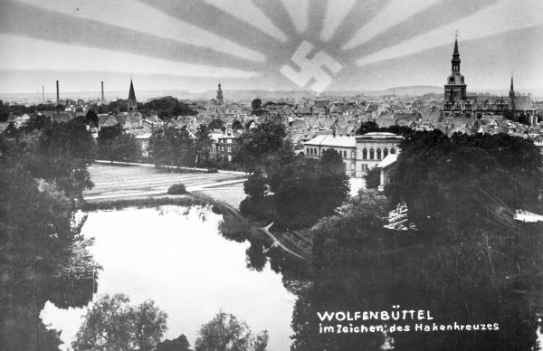beizog. Der gewalttätige Sturm der als Volk verkleideten SS-Männer auf Kaufhäuser jüdischer Eigentümer in Braunschweig am 11.