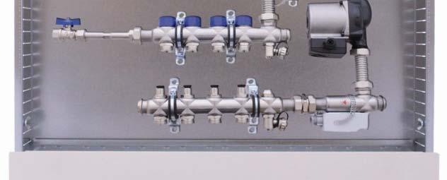 weiß, RAL 9010 Zylinderschloss mit 2 Schlüsseln mit Strangregulierventil Fabrikat Oventrop Hydrocontrol DN 20 oder DN 25 Technische Daten: strawa e-class 53 VA Edelstahlverteiler mit integrierten