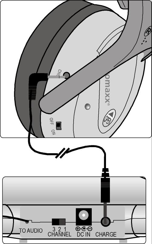 INBETRIEBNAHME Kopfhörer. Zweckmäßigerweise benutzen Sie den abgeknickten Stecker für die Buchse am Kopfhörer.