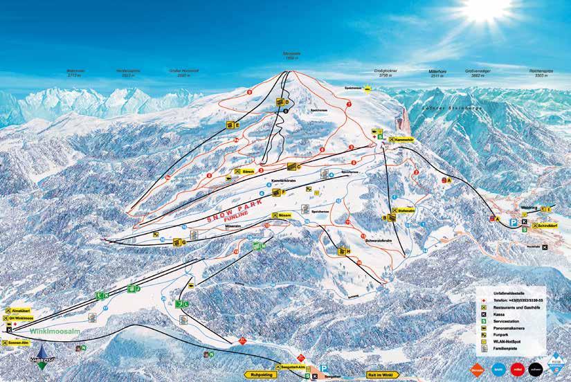 Abfahrt // longest run 8 km Snowparks 1 // snow parks