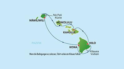 HAWAII CRUISE Aloha, erleben Sie einen ungezwungen Urlaub auf einer Kreuzfahrt zwischen den 4 größeren