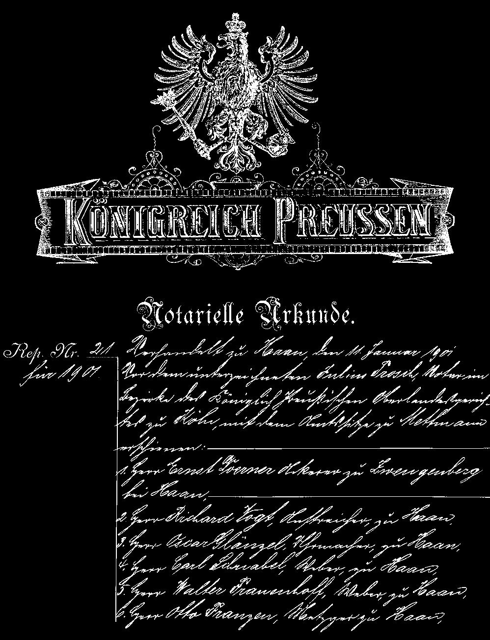 164 Mit dieser Urkunde wurde der Grundbesitz von den Herren Dörner und Vogt auf den Haaner Turnverein1863 überschrieben Die Pläne reifen und die Entscheidung fällt in der Mitgliederversammlung vom 28.