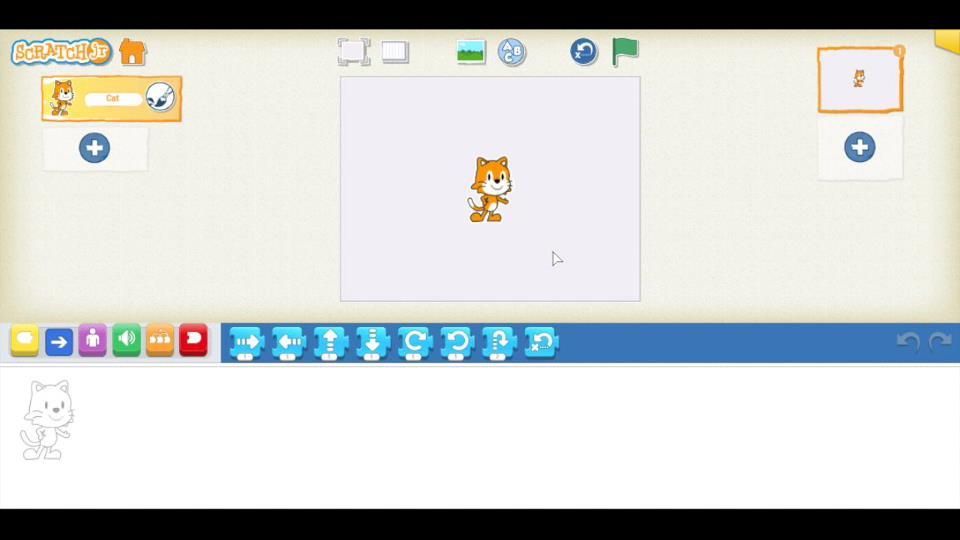 Modul 3 - Zoo-Spaziergang programmieren mit ScratchJR Methode: Die Kinder entwickeln einzeln am Tablet kleine Animationen.