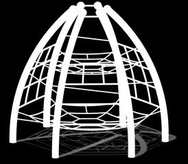 balls 2 horizontale Spinnennetze 2 horizontal spider nets verschiedene Edelstahlplatten als Spiegel different