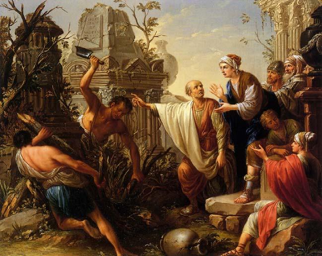 A 208 Cicero entdeckt den Syrakusasern das Grab des Archimedes 1782 Öl auf Kupfer, H. 34,2 x B. 42,5 cm Bez.: Christ. Wink pinx. 1781 Schweinfurt, Museum Georg Schäfer, Inv.-Nr.