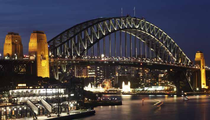 Das berühmte Wahrzeichen von Sydney wurde aus Stahl errichtet.