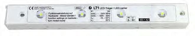 1 LEM / LT1 Notlichtmodule für LED Emergency lighting modules für LED Das LEM ist Einzelbatterie-Notlichtmodul für den Einsatz an LED-Leuchten mit 1 1W ERT oder 8 bis 11-fach Low Power LED-Streifen