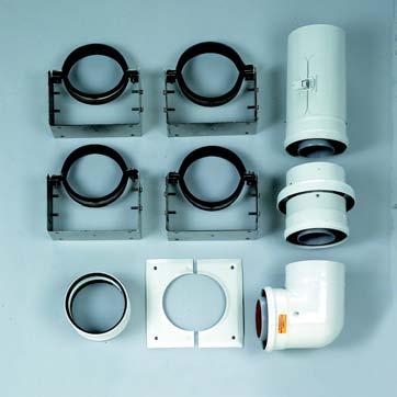 raumluftabhängigen Betrieb und für raumluftunabhängigen Betrieb mit Abgasleitung im Schutzrohr verwendet werden.