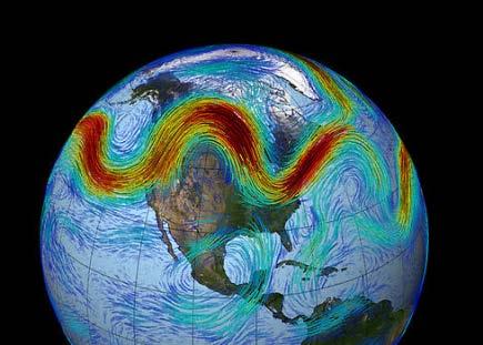 Auswirkungen des Meereisrückgangs auf globale Jetstream & Rossby-Wellen atmosphärische Wellen