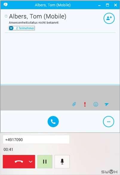 Management von ein- und ausgehenden Telefongesprächen innerhalb der Skype- Bedienoberfläche Schnelle Direktwahl per Hotkey aus jeder