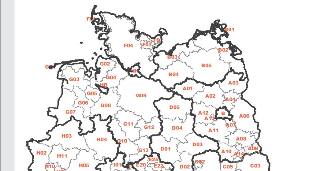 Karte und Tabelle in hoher Auflösung: http://www.tourismuspartner-niedersachsen.de/marktanalysen-abc-3 Bezeichnung Kenn.