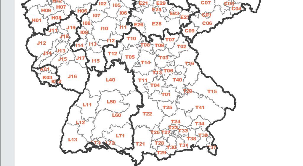 Brandenburg Niedersachsen Saarland Prignitz A01 Ostfriesische Inseln G01 Nordsaarland K01 Ruppiner Land A02 Nordseeküste G02 Bliesgau K02 Uckermark A03 Ostfriesland G03 Übriges Saarland K03 Barnimer