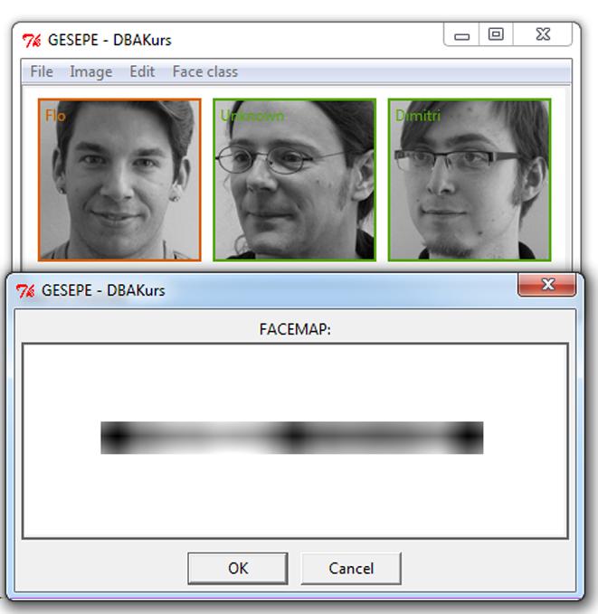 3. Dokumentation der Funktionalitäten Abbildung 3.3: Erkennung und Klassifikation mehrerer Gesichter in einem Bild.