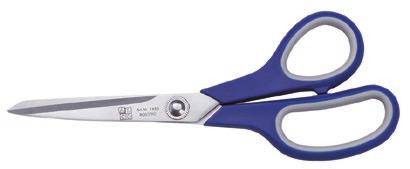 unbreakable blue ABS-plastic with rubberized parts, ergonomically designed cutting features, for easy precise cutting 1490 Qualitätsschere mit Softgriffen, 14 cm Metal Scissors with soft handle,14 cm