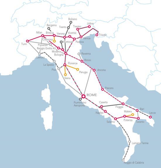 2:00 20+ Abfahrten pro Tag Rom - Neapel 1:07 30+