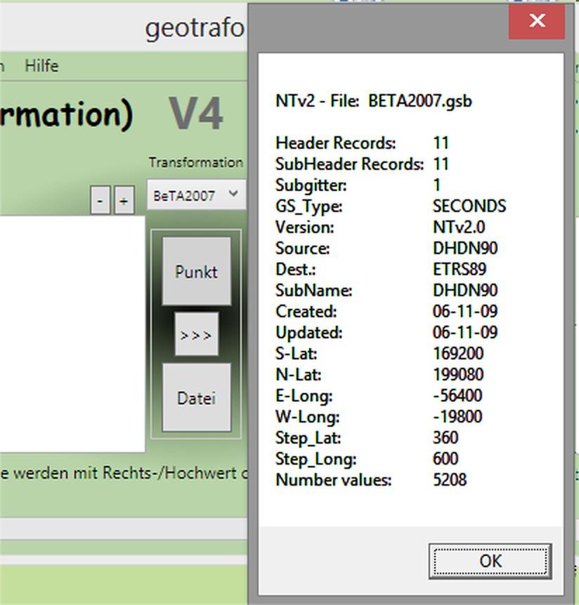 Grid-Shift Ab Version 3.24 ist es möglich statt der Helmert-Datumstransformation Grid-Shift zu verwenden.
