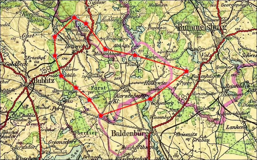 Grenzen der Karzenburgischen Heide 1441/44 Deren