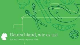 Deutschland, wie es isst Der BMEL-Ernährungsreport 2018 Das Bundesministerium für Ernährung und Landwirtschaft (BMEL) hat Anfang Januar 2018 den BMEL-Ernährungsreport 2018 vorgestellt.