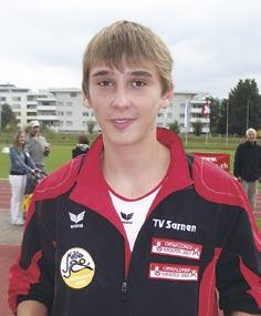 Athleten-Porträt Nico Odermatt, TV Sarnen 1996 60 m Jahr Kat. 60 m 600 m 1000 m Hürden Weit Hoch 2005 U10M 9,82 1) 3.33,59 3.75 2006 U12M 9,30 3.25,27 13,32 4.09 2007 U12M 9,03 3.15,90 4.