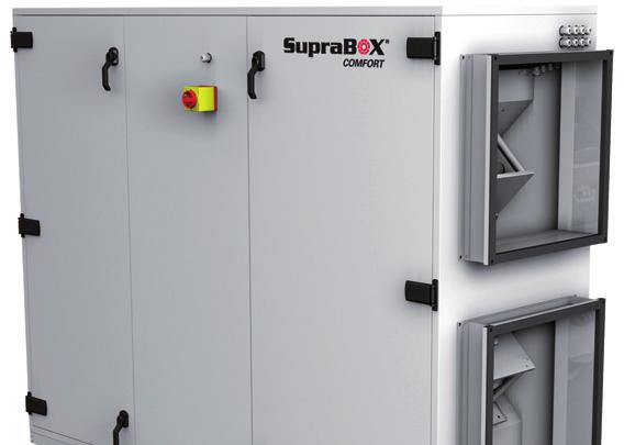 SupraBox 35 H Standardausstattung: SupraB X COMFORT rahmenloses Gehäuse mit 6 mm Isolierung innen und außen bandbeschichtet (RAL 735) entspricht der VDI 622 integrierte Regelung (Plug & Play)
