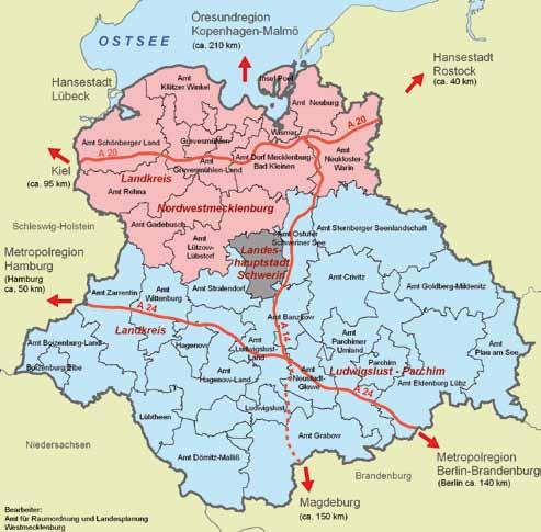 E i n f ü h r u n g Region Westmecklenburg Die Planungsregion Westmecklenburg setzt sich aus den Landkreisen Ludwigslust-Parchim und Nordwestmecklenburg sowie der Landeshauptstadt Schwerin zusammen.