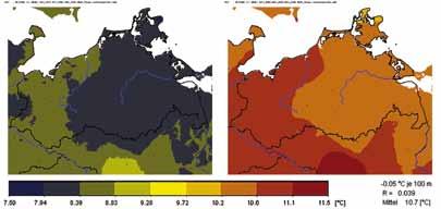 In Westmecklenburg werden die sommerlichen Niederschläge, insbesondere im Vergleich mit dem Nordosten Deutschlands (in Vorpommern bis zu 40%), weniger stark abnehmen.