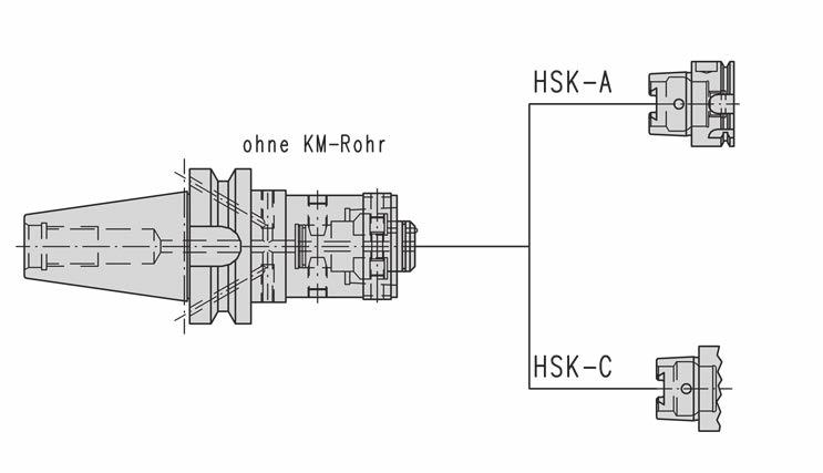 Aufnahmeschäfte MAS-BT x HSK Form AD+B für HSK-C manuell Holder MAS-BT form AD+B for HSK-C manuell Queues de foxation MAS-BT forme AD+B pour HSK-C manuell Kegel HSK-d l G d 6.0.066.00 BT M 6.0.066.00 40 6.