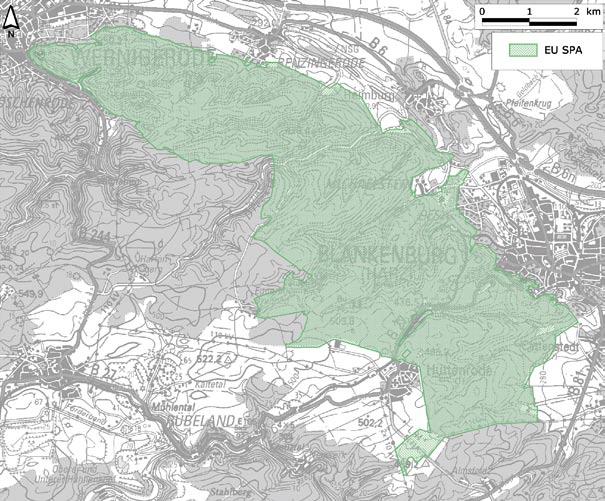EU SPA Vogelschutzgebiet zwischen Wernigerode und Blankenburg Grünland Laubwald Nadelwald