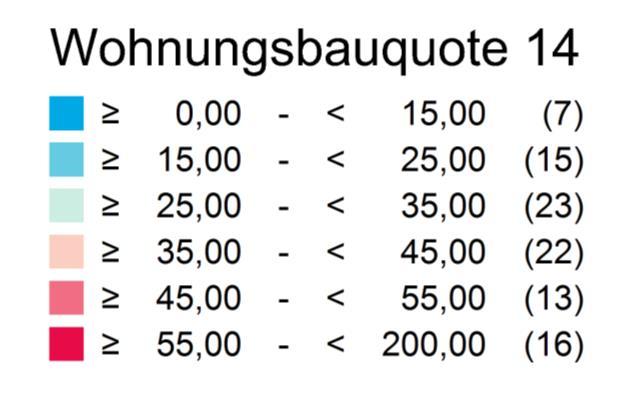Stadt Regensburg (114,20) Niedrigster Wert: Landkreis Hof