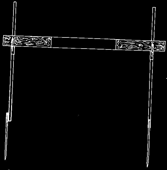 1308 Putzergerüstbock aus Vierkantstahlrohr in Höhe und Breite verstellbar.