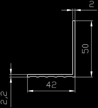 09 Profile profiles profilés vertikale Tragprofile vertical holding tracks rails porteurs verticaux Winkelprofil 45/45 L-profile 45/45 profil L 45/45 Wanddicke 2mm prof. wall thickness 2mm prof.