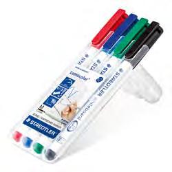 Lumocolor whiteboard pen 30 W Whiteboard Marker im schlanken Stiftformat trocken und rückstandsfrei abwischbar von Whiteboards und Flächen wie Glas und Porzellan Strichbreite M, 4 Farben auch