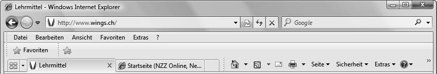 4 Windows-Internet-Explorer-Symbole im Überblick Seite vor oder zurückblättern Zuletzt besuchte Seiten