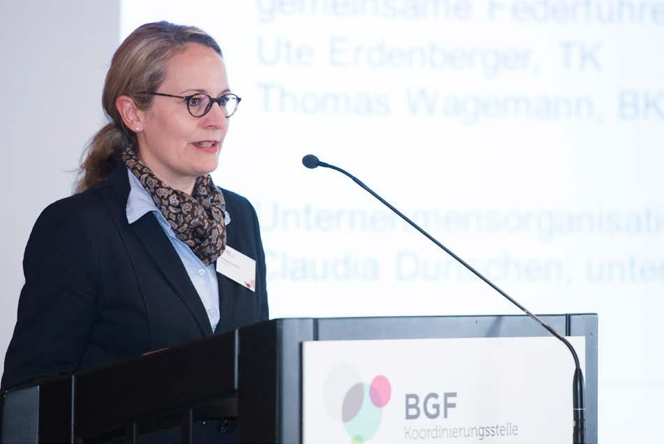 Vorstellung der BGF-Koordinierungsstelle NRW Claudia Dunschen, unternehmer nrw Ute Erdenberger und Thomas Wagemann, BGF-Koordinierungsstelle NRW Im Anschluss stellten Claudia Dunschen (unternehmer