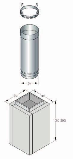 Teileübersicht und Masstabellen Abmessungen und Gewichte Abstandhalter alle 2 m erforderlich DN a i Gewicht kg/lfdm (Innenzug) (Schacht) (Schacht) (inkl.