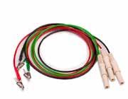 Anschlusskabel für EKG-Klammerelektrode (rot), Kabellänge 150cm, 1,5mm DIN Stecker geräteseitig, 4mm Stecker elektrodenseitig Überbrückungskabel (Jumper) mit 1,5mm Stecker 145840 145841