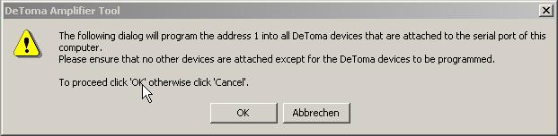 Bedienungsanleitung DeToma AmpTool Allgemein - Seite 2 Bitte beachten Sie, dass bei einer Adressvergabe alle zeitgleich angeschlossenen Geräte dieselbe Adresse erhalten.
