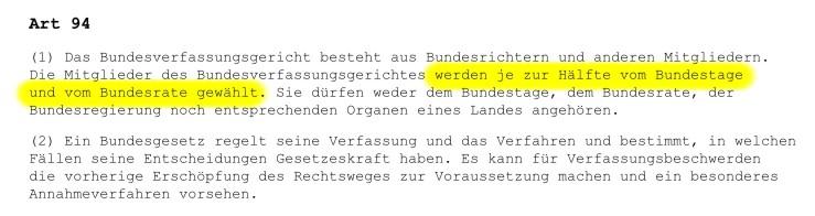 Wahlausschuß, der aus 12 Mitgliedern des Bundestages besteht.