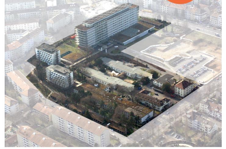 Areal Felix Platter Neubau des Spitals ist auf einen Teilbereich konzentriert (Verdichtung!