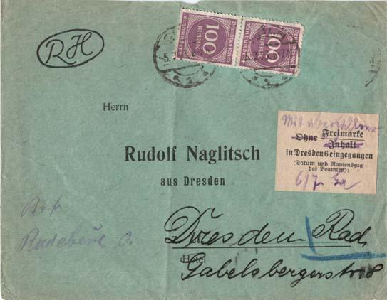 Zettel Typ C müsste auf Brief aus 1923 sein.