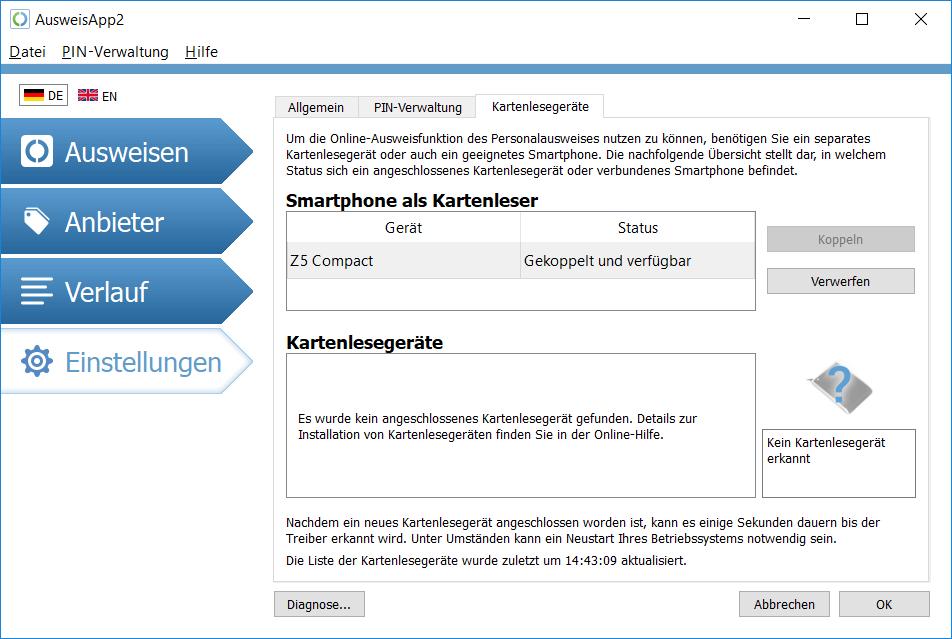 Smartphone als Kartenleser Demo