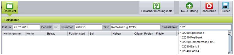 Für Saldenvorträge können Sie hier auch manuell die Periode "0" eintragen. Eine größere Periode als 99 (für Abschlussarbeiten) ist nicht möglich.